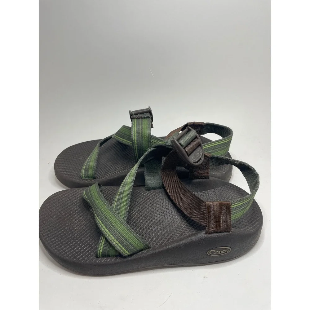 Chaco Mens Sandals Size 8 Green Brown Strappy Z1 Classic Outdoor Hiking